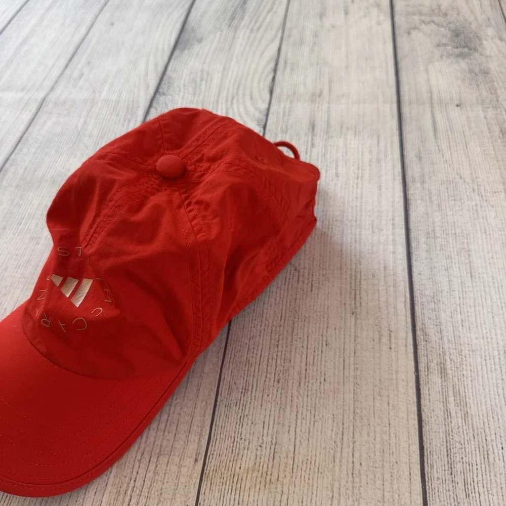 Adidas By Stella McCartney Red Baseball Cap Hat OSFM Adjustable Lightweight